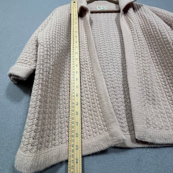 Rosalee Cardigan L Beige Knit Open Front 3/4 Sleeve Vintage Soft Minimalist READ - Picture 4 of 5